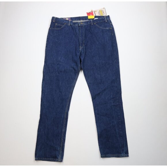 Deadstock Vintage 80s Streetwear Mens 42x34 Stonewash Relaxed Fit Denim Jeans